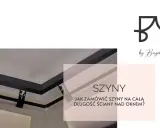 Nowoczesny, ukryty karnisz w suficie, idealnie dopasowany do długości ściany nad oknem. Eleganckie rozwiązanie od Bagdad.
