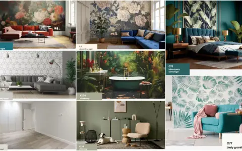 Inspiracje do wnętrz z tapetami winylowymi: bujna dżungla, kwiatowe motywy, geometryczne wzory i eleganckie kolory.