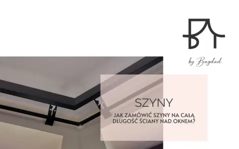 Nowoczesny, ukryty karnisz w suficie, idealnie dopasowany do długości ściany nad oknem. Eleganckie rozwiązanie od Bagdad.
