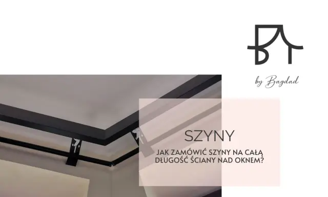 Nowoczesny, ukryty karnisz w suficie, idealnie dopasowany do długości ściany nad oknem. Eleganckie rozwiązanie od Bagdad.